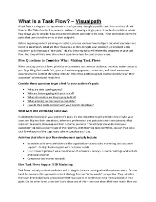 what is a task flow visualpath a task flow