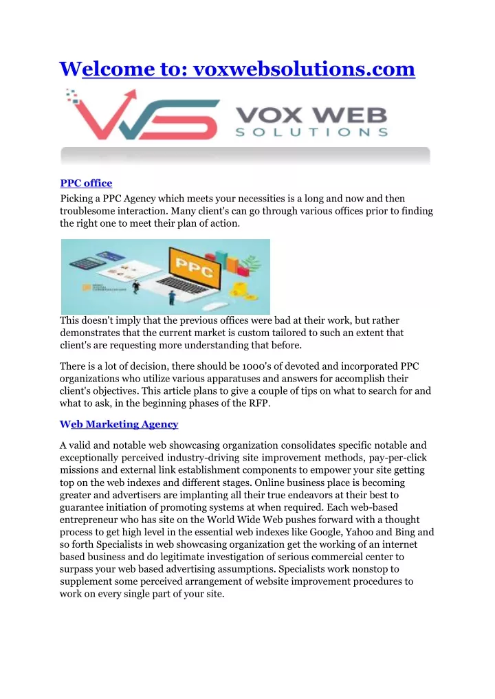 welcome to voxwebsolutions com