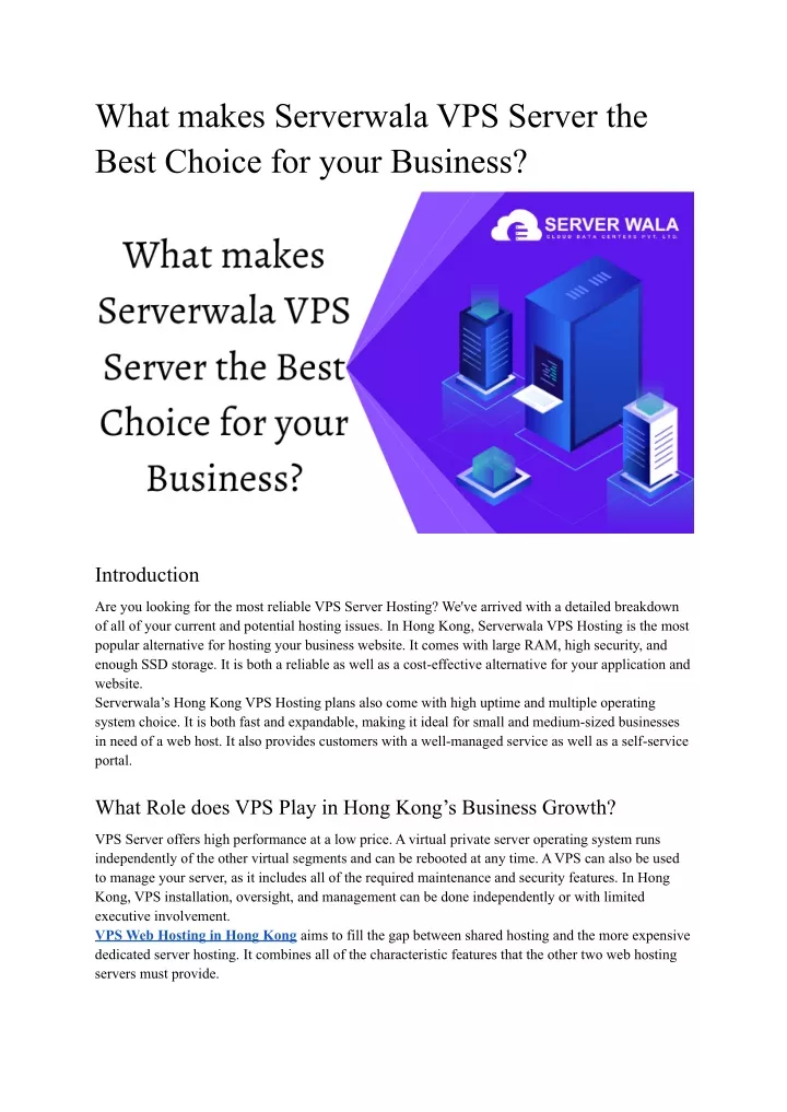 what makes serverwala vps server the best choice