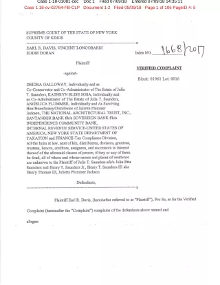 The case filed against Deidra Galloway 425 Clinton_ Kings