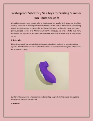 waterproof vibrator sex toys for sizzling summer