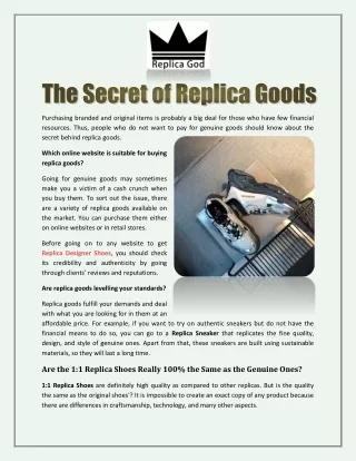 The Secret of Replica Goods