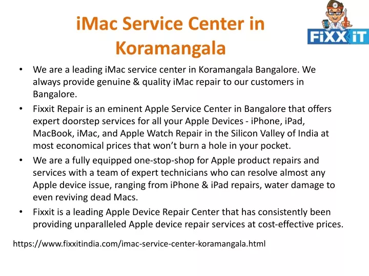 imac service center in koramangala