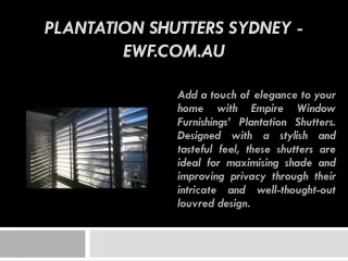 Plantation Shutters Sydney - ewf.com.au