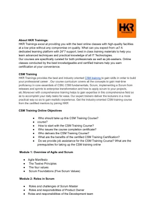 about hkr trainings hkr trainings excel