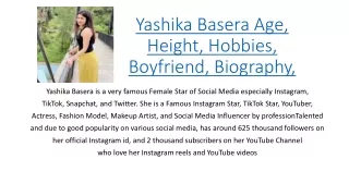 yashika basera age height hobbies boyfriend