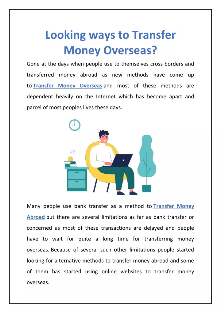 looking ways to transfer money overseas