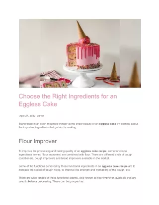 choose the right ingredients for an eggless cake