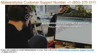 Malwarebytes Customer Support Number  1-(800)-370-3111