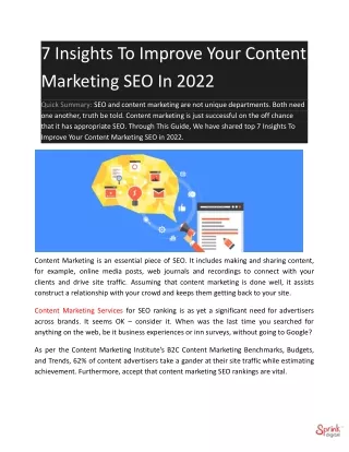7 insights to improve your content marketing