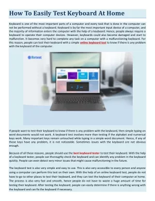 how to easily test keyboard at home