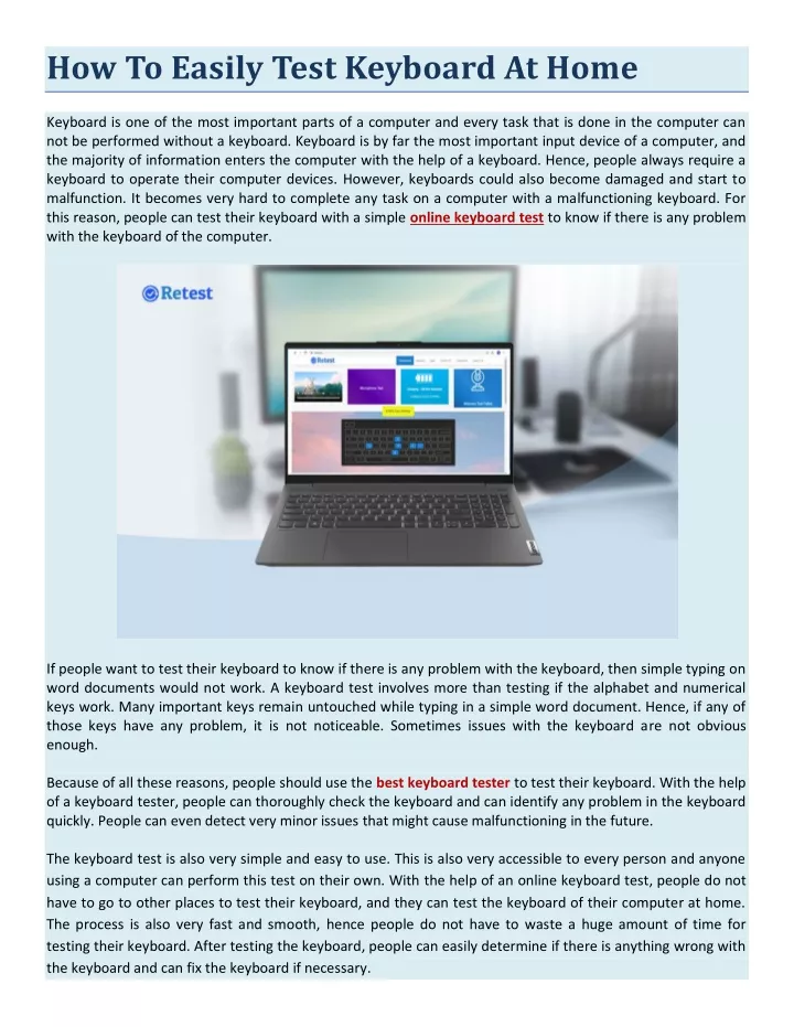 how to easily test keyboard at home
