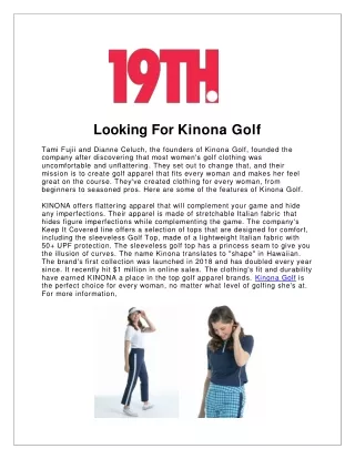 Looking For Kinona Golf