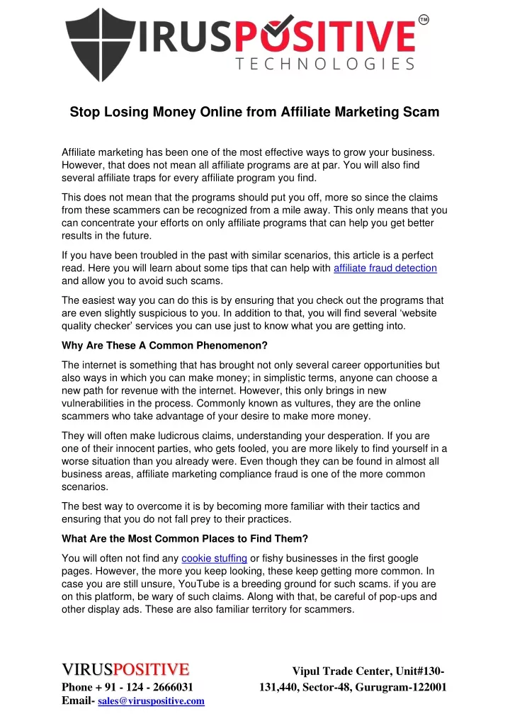stop losing money online from affiliate marketing