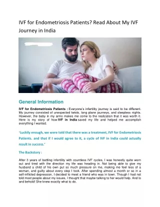 IVF for Endometriosis Patients