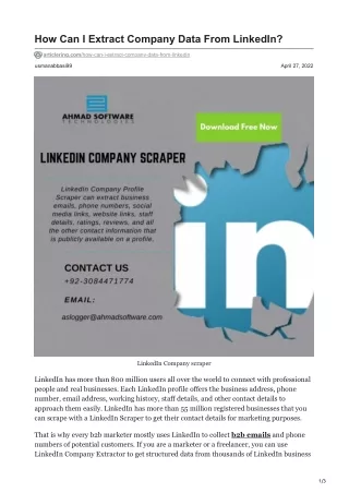 how can i extract company data from linkedin