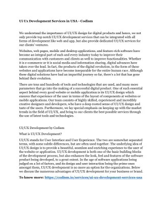 Ui Ux Development Services in USA - Codism