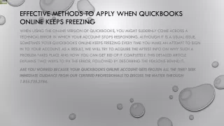 effective methods to apply when quickbooks online keeps freezing