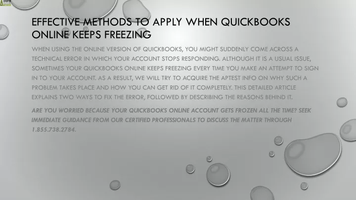 effective methods to apply when quickbooks online keeps freezing