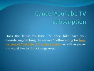 cancel youtube tv subscription