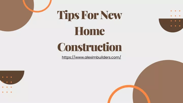 tips for new home construction