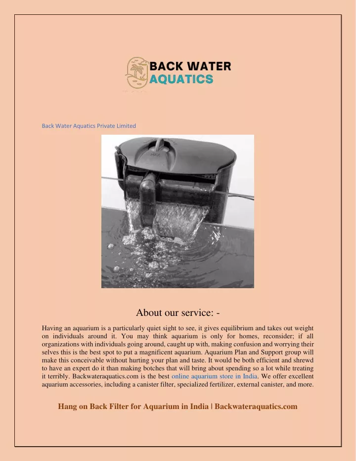 back water aquatics private limited