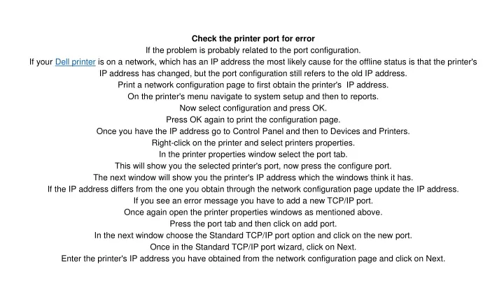 check the printer port for error if the problem