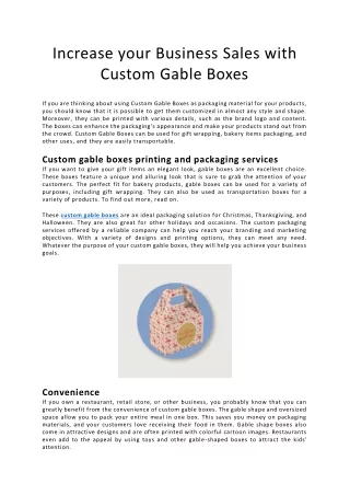 increase your business with gable boxes