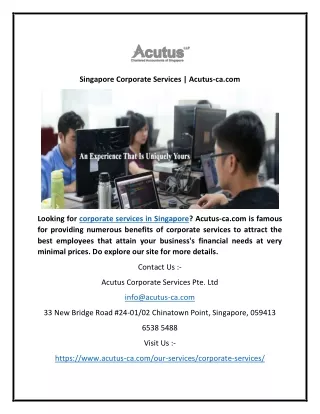 Singapore Corporate Services | Acutus-ca.com