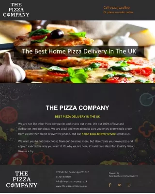 The Best Home Pizza Delivery In The UK
