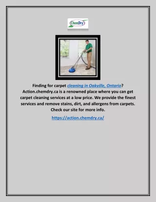 Carpet Cleaning Oakville Ontario | Action.chemdry.ca