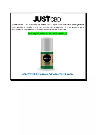 verona pooth creme cbd  Justcbdstore.de