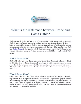 What is the difference between Cat5e and Cat6a Cable