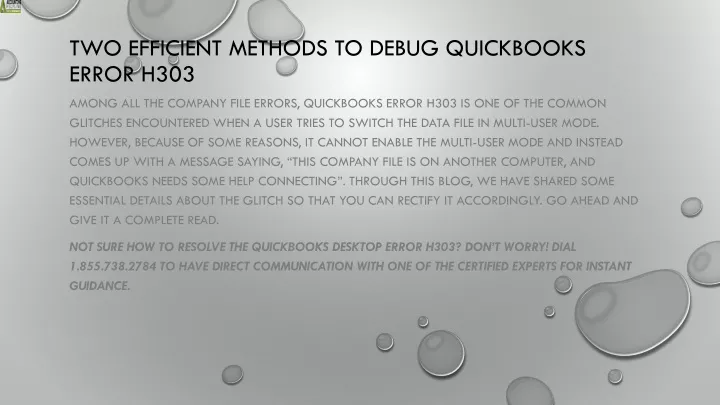 two efficient methods to debug quickbooks error h303