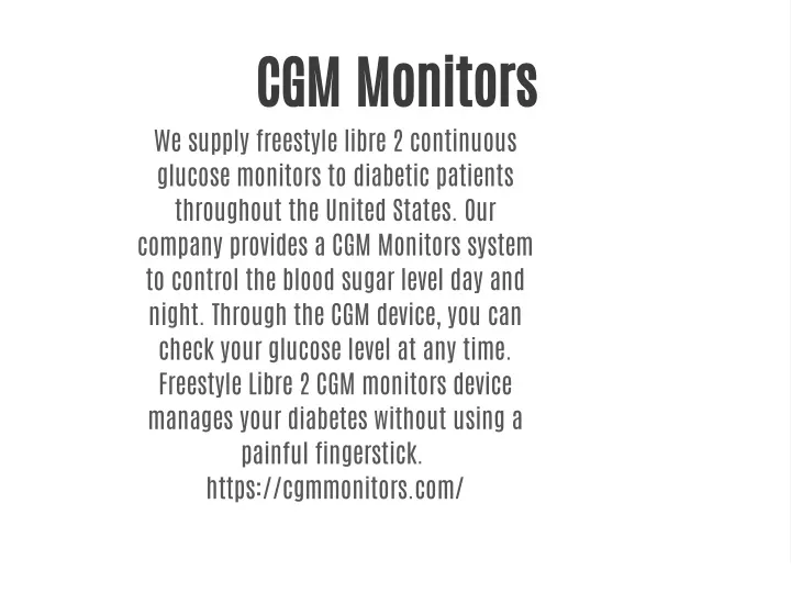 cgm monitors we supply freestyle libre