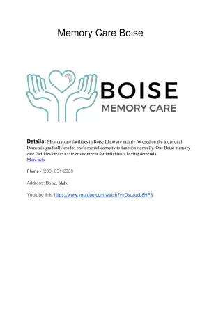 Memory Care Boise