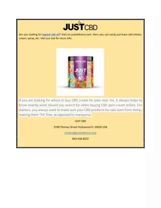 Topical cbd oil | Justcbdstore.com