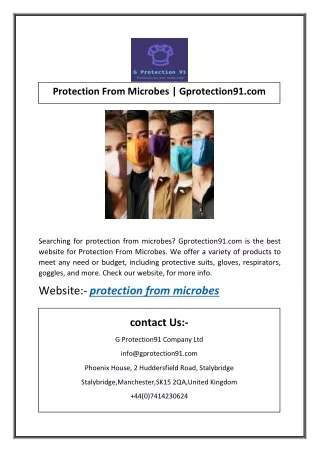 protection from microbes gprotection91 com