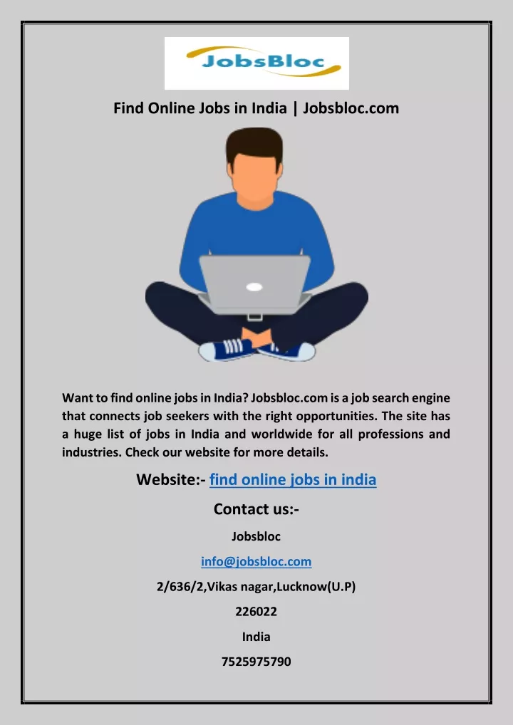 find online jobs in india jobsbloc com
