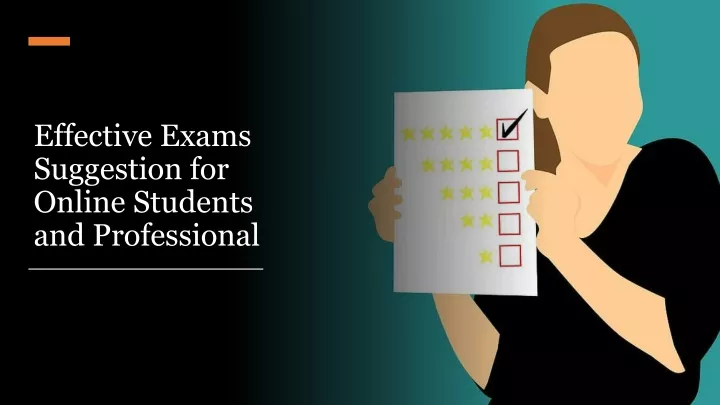effective exams suggestion for online students and professional