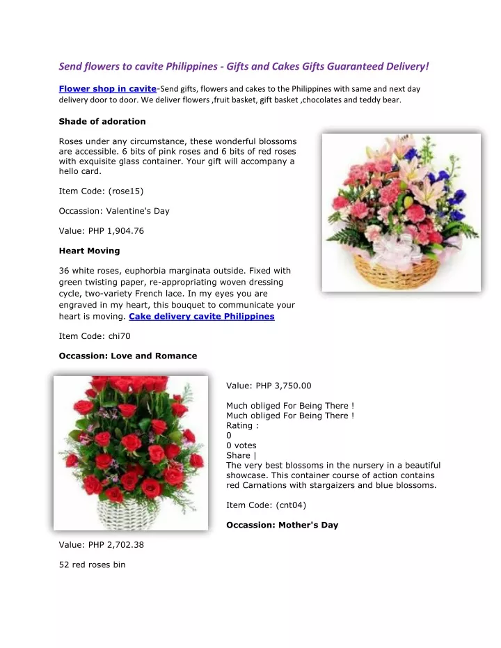 send flowers to cavite philippines gifts