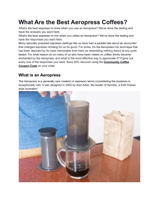 what are the best aeropress coffees what