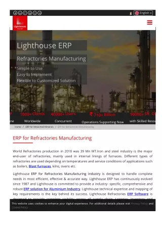 ERP for Refractories Manufacturing