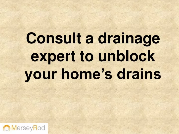 consult a drainage expert to unblock your home