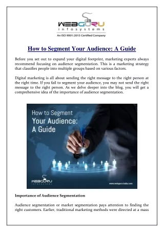 how to segment your audience a guide