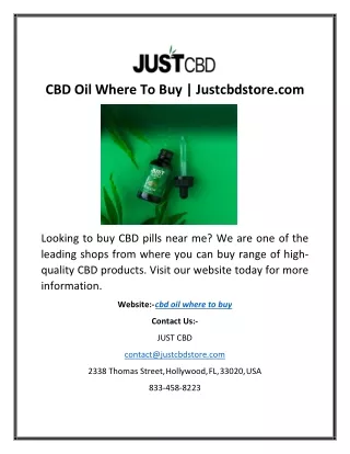 CBD Oil Where To Buy | Justcbdstore.com
