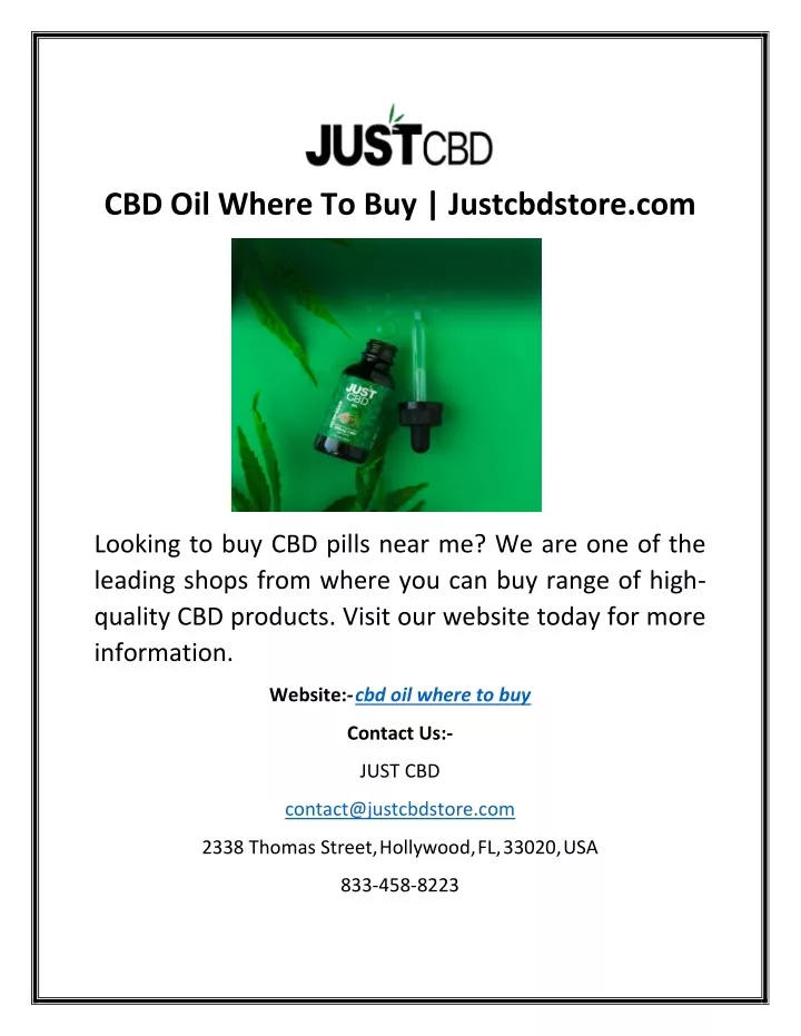 cbd oil where to buy justcbdstore com