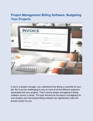 Project Management Billing Software Budgeting Your Projects