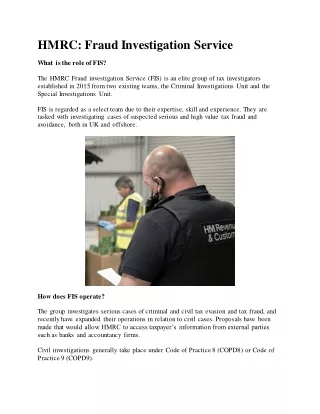 hmrc fraud investigation service