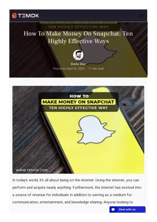 how to make money on snapchat ten highly